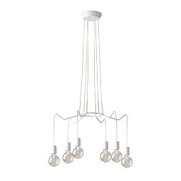 Obrázek pro produkt Závěsné svítidlo Habitat, bílé, 6 x E27, 66 x 120 cm - FANEUROPE