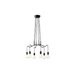 Obrázek pro produkt Závěsné svítidlo Habitat, černé, 6 x E27, 66 x 120 cm - FANEUROPE