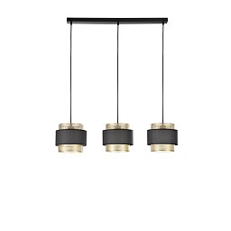 Obrázek pro produkt Závěsné svítidlo Lounge zlatá + černá konstrukce, 3 x E27, 85 x 200 cm - FANEUROPE