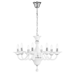 Obrázek pro produkt Závěsné svítidlo SOFFIO bílá/chrom, 8xE14, 71x120 cm - FANEUROPE