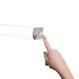 Obrázek pro produkt Koupelnové nástěnné LED svítidlo BLASTER, bílá/chrom, hliník/polykarbonát, 16 W, 1720 lm, 4000 K, IP44, 5,3 x 60 x 5,5 cm - FANEUROPE