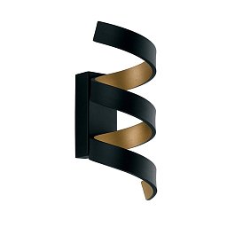 Obrázek pro produkt Nástěnné svítidlo LED HELIX černá/zlatá, 9 W, 720 lm, 3000 K, 10 x 13,5 x 26 cm - FANEUROPE