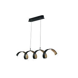 Obrázek pro produkt Závěsné svítidlo LED HELIX černá/zlatá, 20 W, 1680 lm, 3000 K, 80 x 120 cm - FANEUROPE