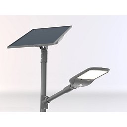 Obrázek pro produkt Veřejné solární osvětlení IPERION stříbrná, hliník, 50 W, 9000 lm, 4000 K, IP65, solární panel, senzor, 9,9 x 82,06 x 28 cm - FANEUROPE