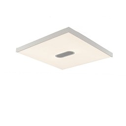 Obrázek pro produkt LED panel bílá akrylát / hliník 42 W 1840 lm CCT stmívatelné dálk. ovladačem reproduktor modrá Bluetooth 59 x 59 x 3,8 cm - FANEUROPE