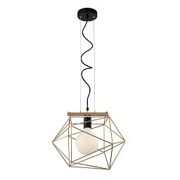 Obrázek pro produkt Závěsné svítidlo Abraxas, černá/zlatá, 1 x E27, 40,5 x 29,5 x 150 cm - FANEUROPE