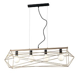 Obrázek pro produkt Závěsné svítidlo Abraxas, černá/zlatá, 4 x E27, 106 x 29,5 x 150 cm - FANEUROPE
