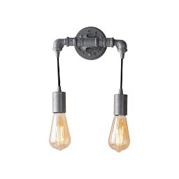 Obrázek pro produkt Nástěnné svítidlo Amarcord, pozinkované, 2 x E27, 23 x 8,3 x 26 cm - FANEUROPE