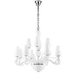 Obrázek pro produkt Závěsné svítidlo Angel, bílé/chrom, 12 x E14, 80 x 140 cm - FANEUROPE
