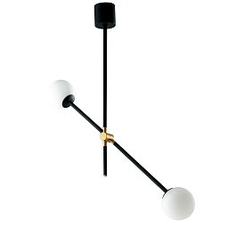 Obrázek pro produkt Závěsné svítidlo Antitesi, černé/zlaté, 2 x E14, 91 x 18 x 73,6 cm - FANEUROPE