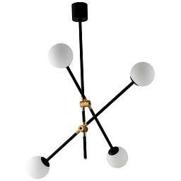 Obrázek pro produkt Závěsné svítidlo Antitesi, černé/zlaté, 4 x E14, 105,9 x 19,8 x 85 cm - FANEUROPE