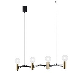 Obrázek pro produkt Závěsné svítidlo Axon, černé/zlaté, 4 x E27, 89 x 120 cm - FANEUROPE