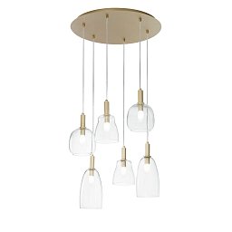 Obrázek pro produkt Závěsné svítidlo Brandy, zlaté, 6xE14, 60 x 50 x 150 cm - FANEUROPE