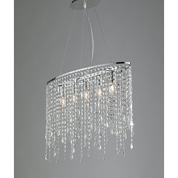 Obrázek pro produkt Závěsné svítidlo Breeze, chrom K9, 5xE14, 66,5 x 23,5 x 140 cm - FANEUROPE