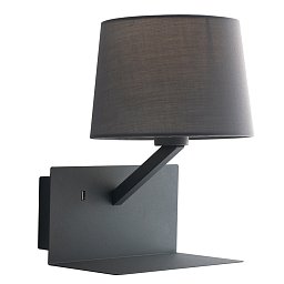 Obrázek pro produkt Nástěnné svítidlo Ciak, šedé, s USB 2 A, 1 x E27, 23 x 22,5 x 31 cm - FANEUROPE