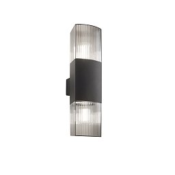 Obrázek pro produkt Nástěnné svítidlo Dark, hliník/antracit, 2 x E27, difuzor PC Fumé, IP54 - FANEUROPE