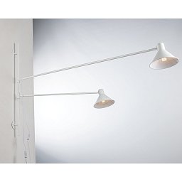 Obrázek pro produkt Nástěnné svítidlo Duetto, nastavitelný, bílé, 2 x E27, 154 x 20,5 x 90 cm - FANEUROPE
