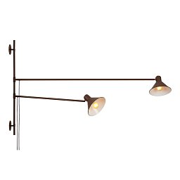 Obrázek pro produkt Nástěnné svítidlo Duetto, nastavitelný, korten, 2 x E27, 154 x 20,5 x 90 cm - FANEUROPE