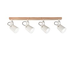 Obrázek pro produkt Nástěnné svítidlo Eda, bílá/dřevo, 4 x E14, 68,7 x 6 x 16,7 cm - FANEUROPE