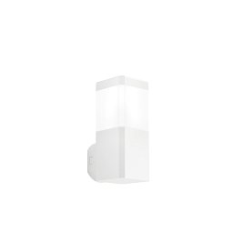 Obrázek pro produkt Nástěnné svítidlo, hranaté, polykarbonátové, bílé, 1 x GU10, 131 x 100 x 242 mm, IP65 - FANEUROPE