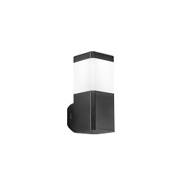 Obrázek pro produkt Nástěnné svítidlo, hranaté, polykarbonátové, černé, 1 x GU10, 131 x 100 x 242 mm, IP65 - FANEUROPE