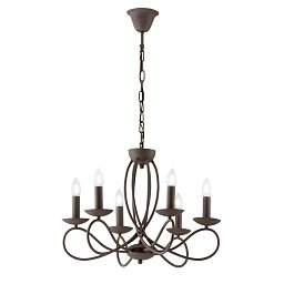 Obrázek pro produkt Závěsné svítidlo Ginevra, cortenové, 6 x E14, 56 x 120 cm - FANEUROPE