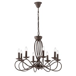 Obrázek pro produkt Závěsné svítidlo Ginevra, cortenové, 8 x E14, 70 x 120 cm - FANEUROPE