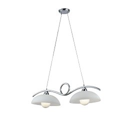 Obrázek pro produkt Závěsné svítidlo Halley, chromové, 2 x E27, 76 x 30 x 110 cm - FANEUROPE