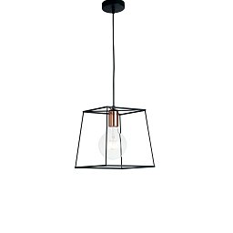Obrázek pro produkt Závěsné svítidlo Harlem, černé/měděné, 1 x E27, 25 xx25 x 125 cm - FANEUROPE