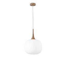 Obrázek pro produkt Závěsné svítidlo Jaipur, bílé/dřevo, 1 x E27, 30 x 150 cm - FANEUROPE