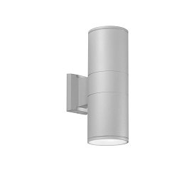 Obrázek pro produkt Venkovní nástěnné svítidlo Jump, stříbrné, 2 x E27, IP44, 30 x 17 x 10,5 cm - FANEUROPE