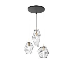 Obrázek pro produkt Závěsné svítidlo Kiko, černá/zlatá, 3 x E27, 42 x 150 cm - FANEUROPE