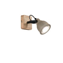 Obrázek pro produkt Nástěnné svítidlo Kisa, šedá/dřevo, 1 x GU10, 10 x 15,9 x 19,9 cm - FANEUROPE