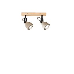 Obrázek pro produkt Nástěnné svítidlo Kisa, šedá/dřevo, 2 x GU10, 30 x 8 x 15,9 cm - FANEUROPE