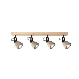 Obrázek pro produkt Nástěnné svítidlo Kisa, šedá/dřevo, 4 x GU10, 70 x 8 x 15,9 cm - FANEUROPE