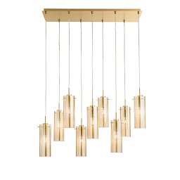 Obrázek pro produkt Závěsné svítidlo Magic, zlatá/jantar, 9 x E27, 90 x 150 cm - FANEUROPE