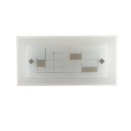 Obrázek pro produkt Nástěnné svítidlo Musa, opál/šedá, 1 x E27, 30 x 8,5 x 15 cm - FANEUROPE