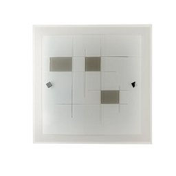 Obrázek pro produkt Stropní svítidlo Musa, opál/šedá, 2 x E27, 40 x 8,5 x 40 cm - FANEUROPE