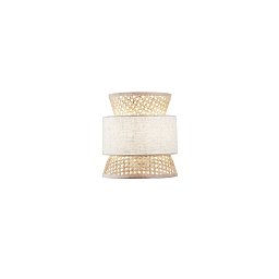 Obrázek pro produkt Nástěnné svítidlo Gazebo béžová + přírodní ratan, 1 x E27, 24 x 27 cm - FANEUROPE