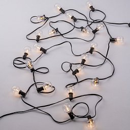 Obrázek pro produkt Žárovková girlanda LED PICNIC, černý, 230 V, délka 7,62 m, IP44, 3000 K (25 žárovek) - FANEUROPE