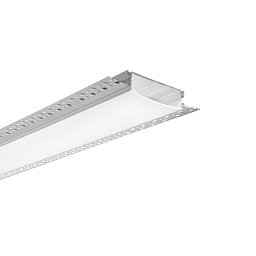 Obrázek pro produkt Profil GORIZIA‑XL pro sádrokarton, stříbrný, opálový difuzor včetně krytek, 200x10,5x1,7 cm - FANEUROPE