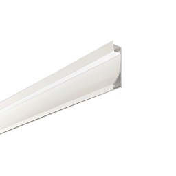Obrázek pro produkt Profil MOP pro sádrokarton do zdi, bílý, opálový difuzor, 2 ks včetně krytek, 7,1x200x1,59 cm - FANEUROPE
