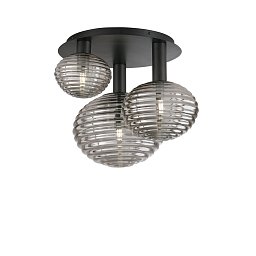 Obrázek pro produkt Stropní přisazené svítidlo Ripple černá, 3xE27, 53,5 x 39 cm - FANEUROPE