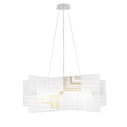 Obrázek pro produkt Závěsné svítidlo SEVENTY bílá, 4xE27, 60 x 20 x 130 cm - FANEUROPE