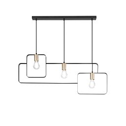 Obrázek pro produkt Závěsné svítidlo SMITH černá/zlatá, 3xE27, 88,5 x 150 cm - FANEUROPE