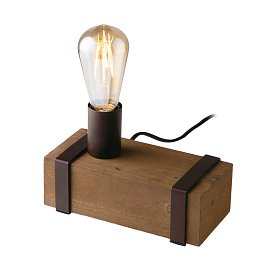 Obrázek pro produkt Stolní lampa LUME TEXAS dřevo, 1xE27, 22 x 10 x 14 cm - FANEUROPE