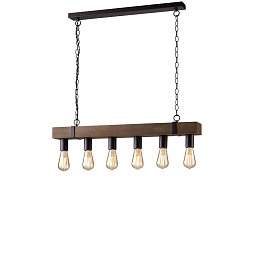 Obrázek pro produkt Závěsné svítidlo TEXAS černá, 6xE27, 80 x 10 x 135 cm - FANEUROPE