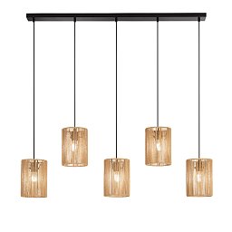Obrázek pro produkt Závěsné svítidlo TROPIKANA hnědá, 5xE27, 115 x 176 cm - FANEUROPE