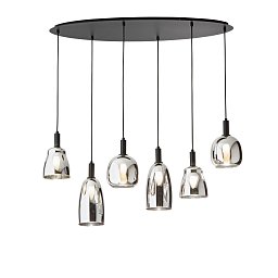 Obrázek pro produkt Závěsné svítidlo WEIZEN černá, 6xE14, 101 x 34 x 150 cm - FANEUROPE