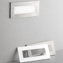 Obrázek pro produkt Schodišťové světlo Bolt (bílé/nikl) vestavné, 5 W (650 lm) pohybový senzor, 1,5 W (180 lm), CCT, IP65, 181 x 47 x 81 mm - FANEUROPE